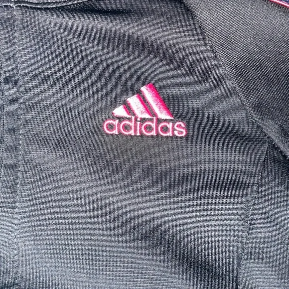 Adidas kids Black Tracksuit with Pink Stripes - Picture 3 of 10